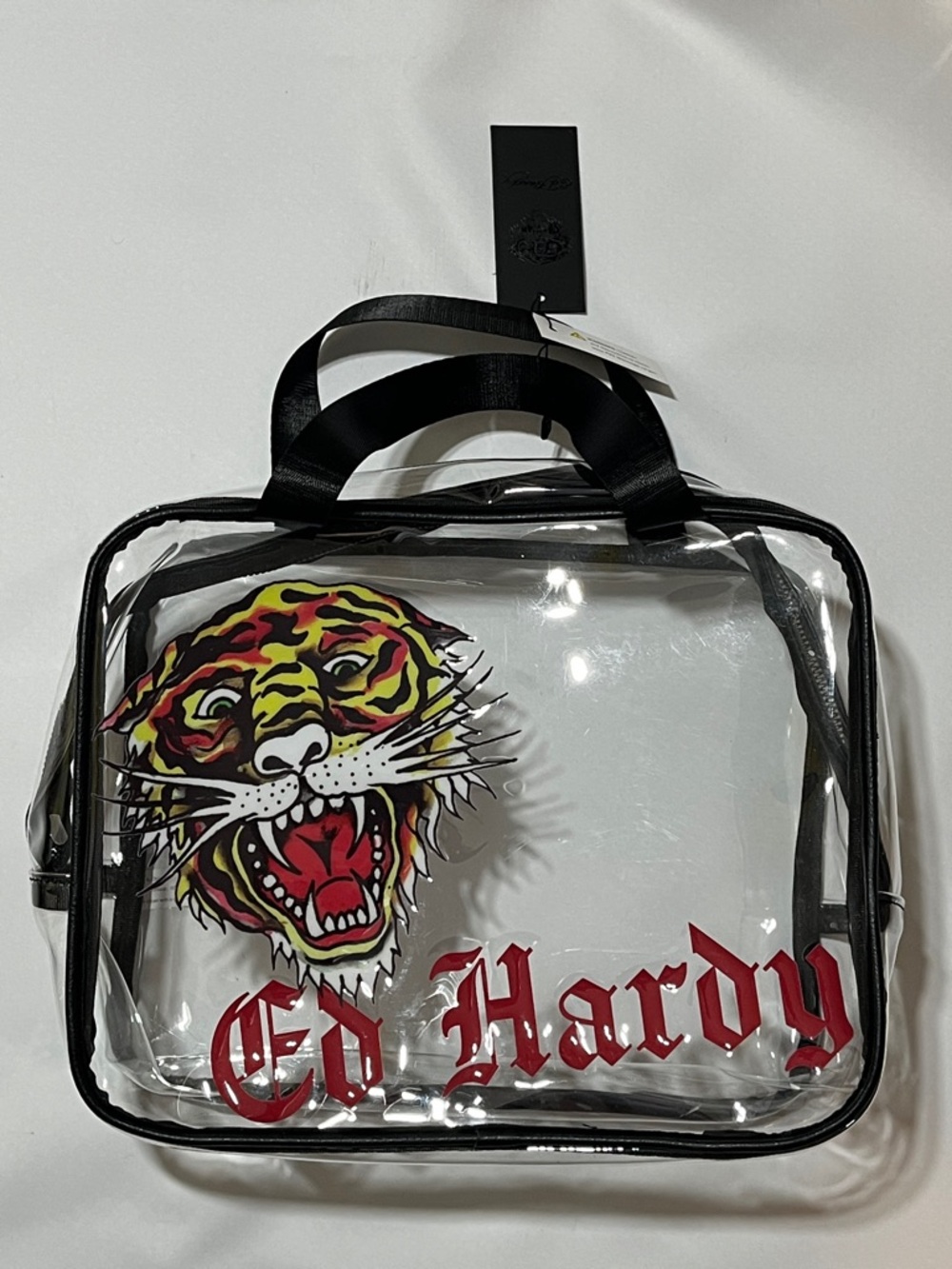 Ed Hardy Clear Tote with Multicolor Tiger Graphic - Picture 3 of 12